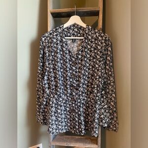Shein Curve 1XL Button Front Floral Blouse